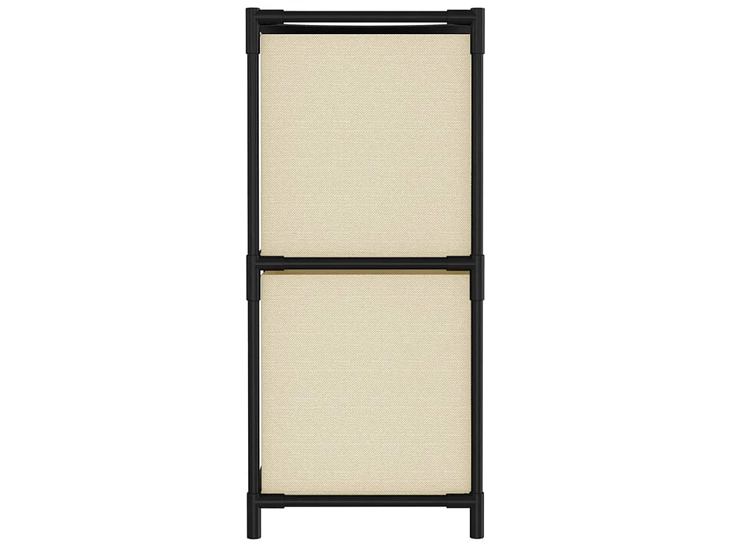 Armoire de rangement 4 paniers en tissu Crème 63x30x71 cm Acier