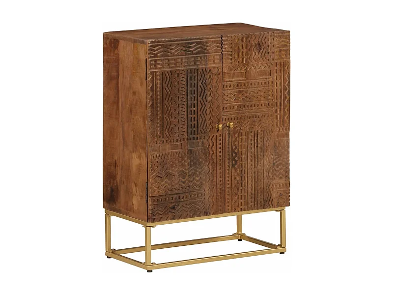 Sideboard 55x30x76 cm Massivholz Mango und Eisen