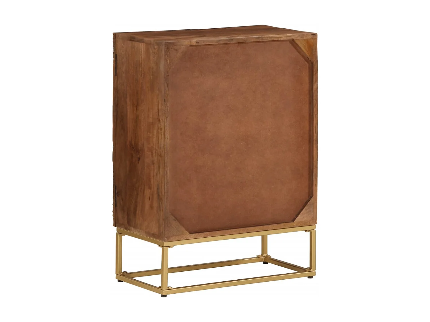 Buffet noir 55x30x76 cm bois massif de manguier et fer