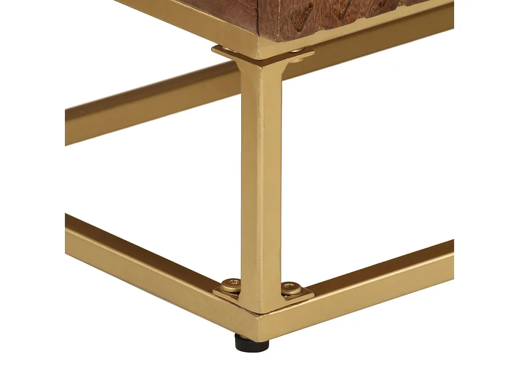 Buffet noir 55x30x76 cm bois massif de manguier et fer