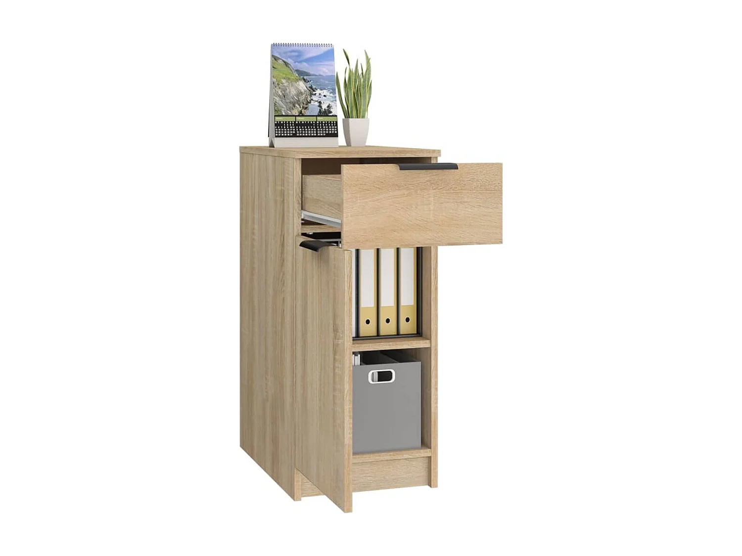 Bureaukast 33,5x50x75 cm bewerkt hout sonoma eikenkleurig