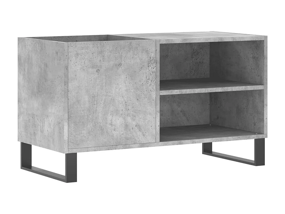 Mueble de discos madera de ingeniería gris hormigón 85x38x48 cm