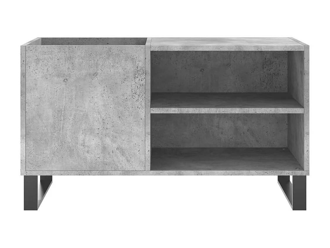 Mueble de discos madera de ingeniería gris hormigón 85x38x48 cm