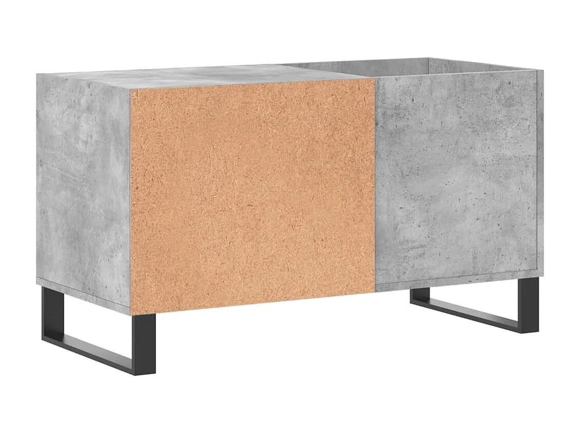 Mueble de discos madera de ingeniería gris hormigón 85x38x48 cm
