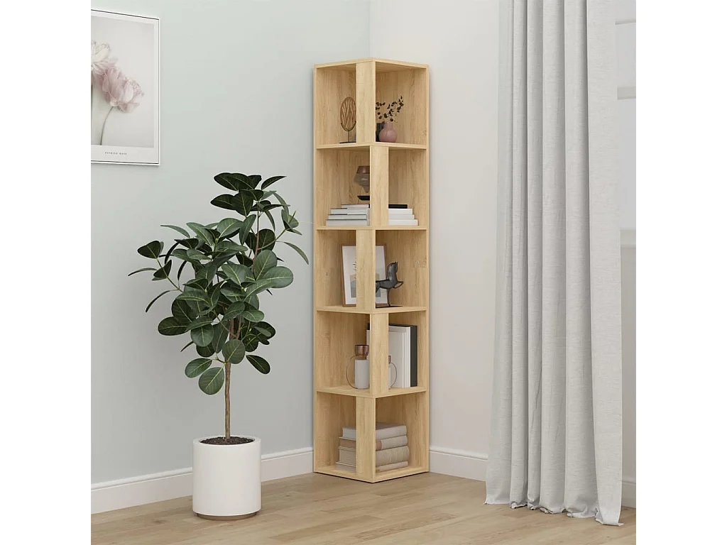 Hoekkast 33x33x164,5 cm bewerkt hout sonoma eikenkleurig