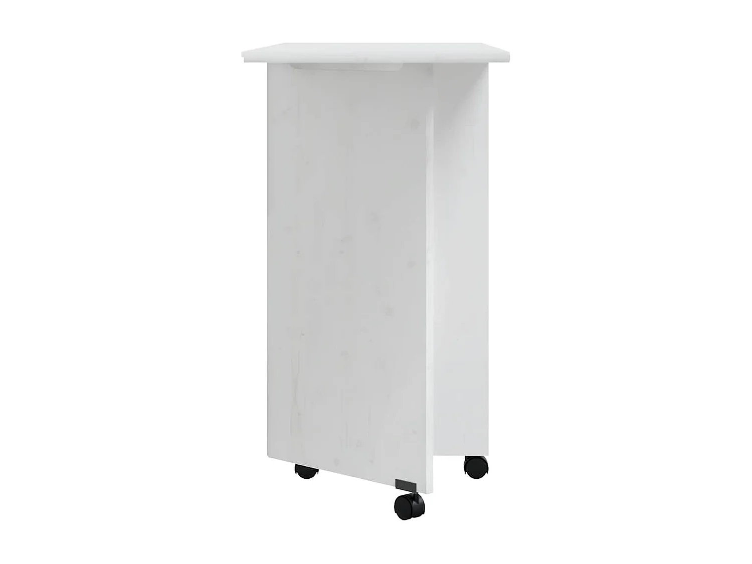 Ladekast met bureau MOSS verrijdbaar massief grenenhout wit