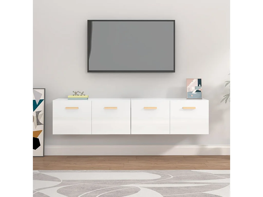 Wandschränke 2 Stk. Hochglanz-Weiß 80x35x36,5 cm Holzwerkstoff