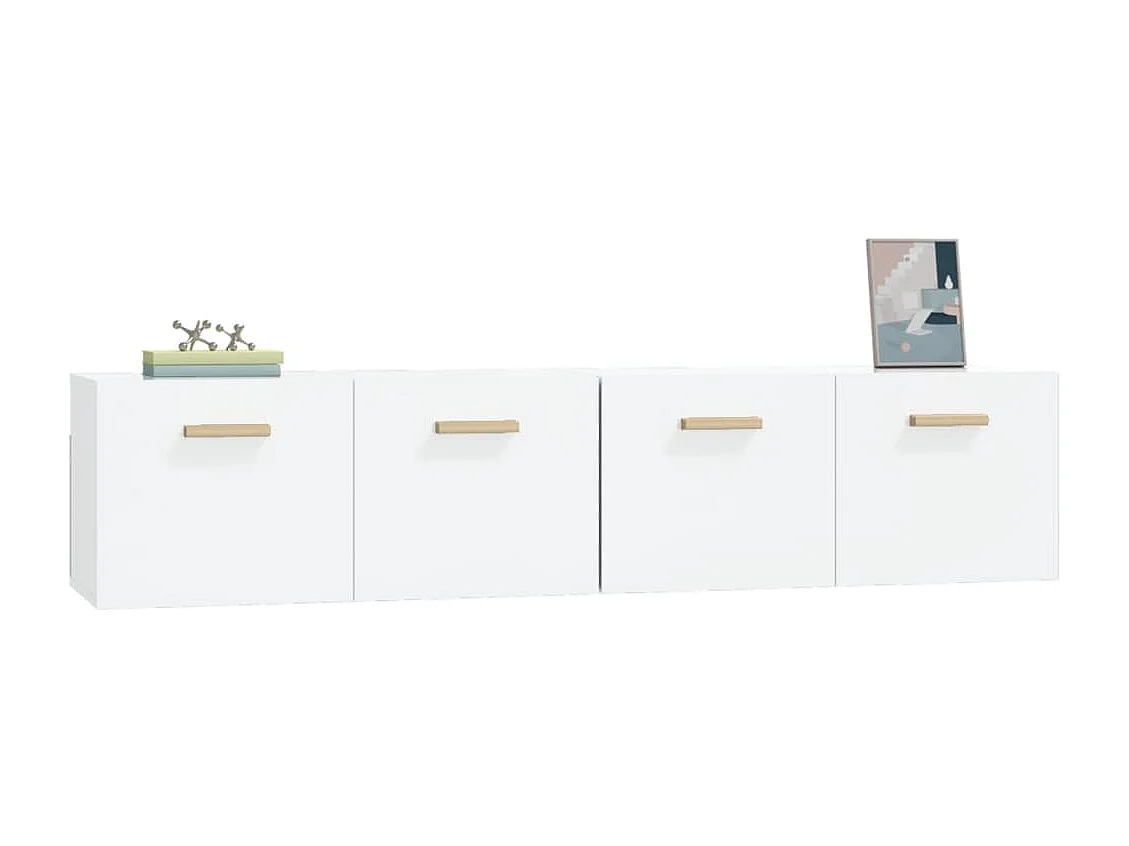 Wandschränke 2 Stk. Hochglanz-Weiß 80x35x36,5 cm Holzwerkstoff