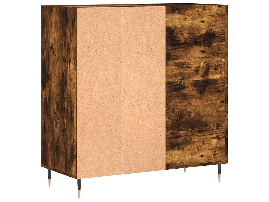 Mueble discos madera contrachapada roble ahumado 84,5x38x89 cm