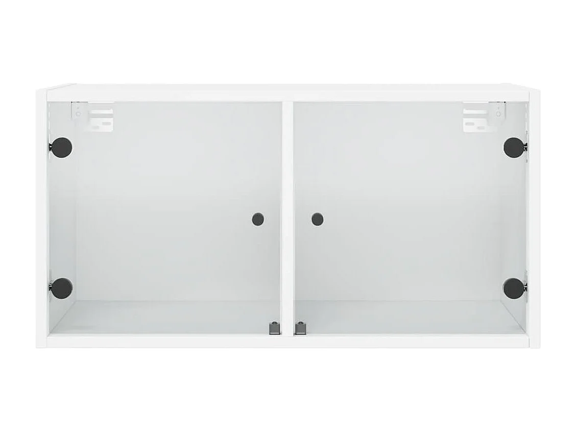 Mobili a Muro con Ante in Vetro 2pz Bianco 68,5x37x35 cm