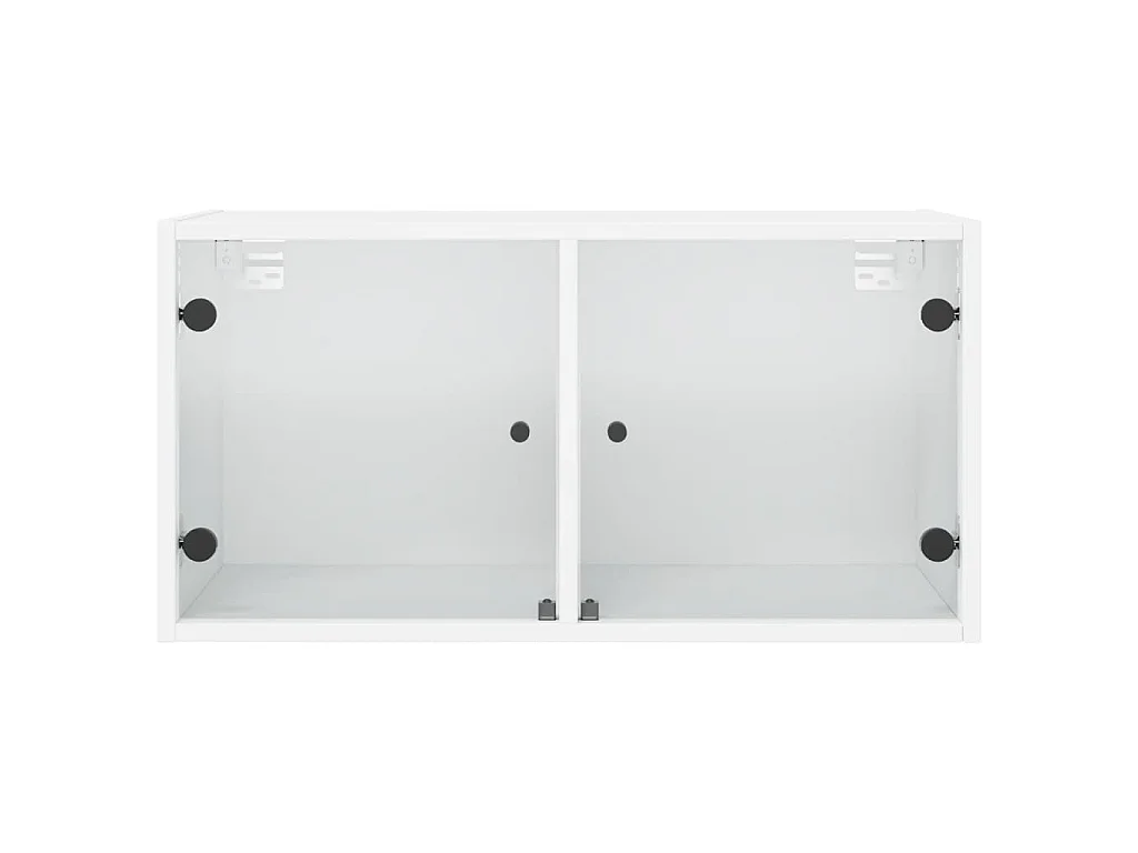 Wandkasten met glazen deuren 2 st 68,5x37x35 cm wit