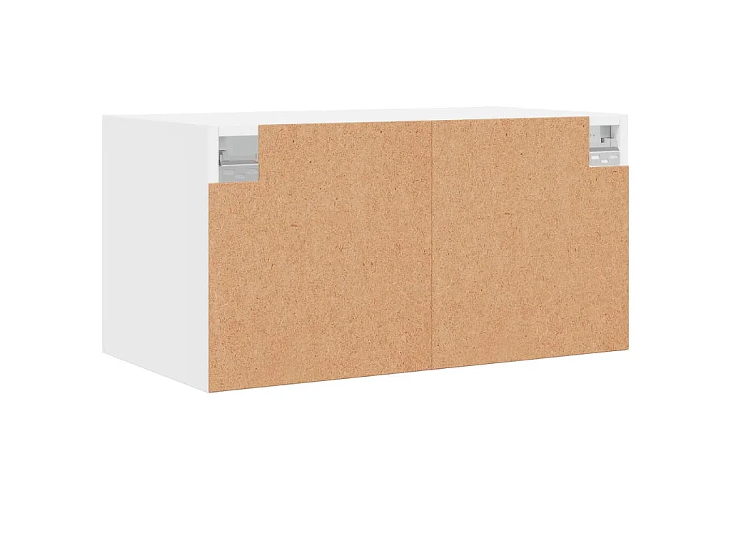 Wandkasten met glazen deuren 2 st 68,5x37x35 cm wit