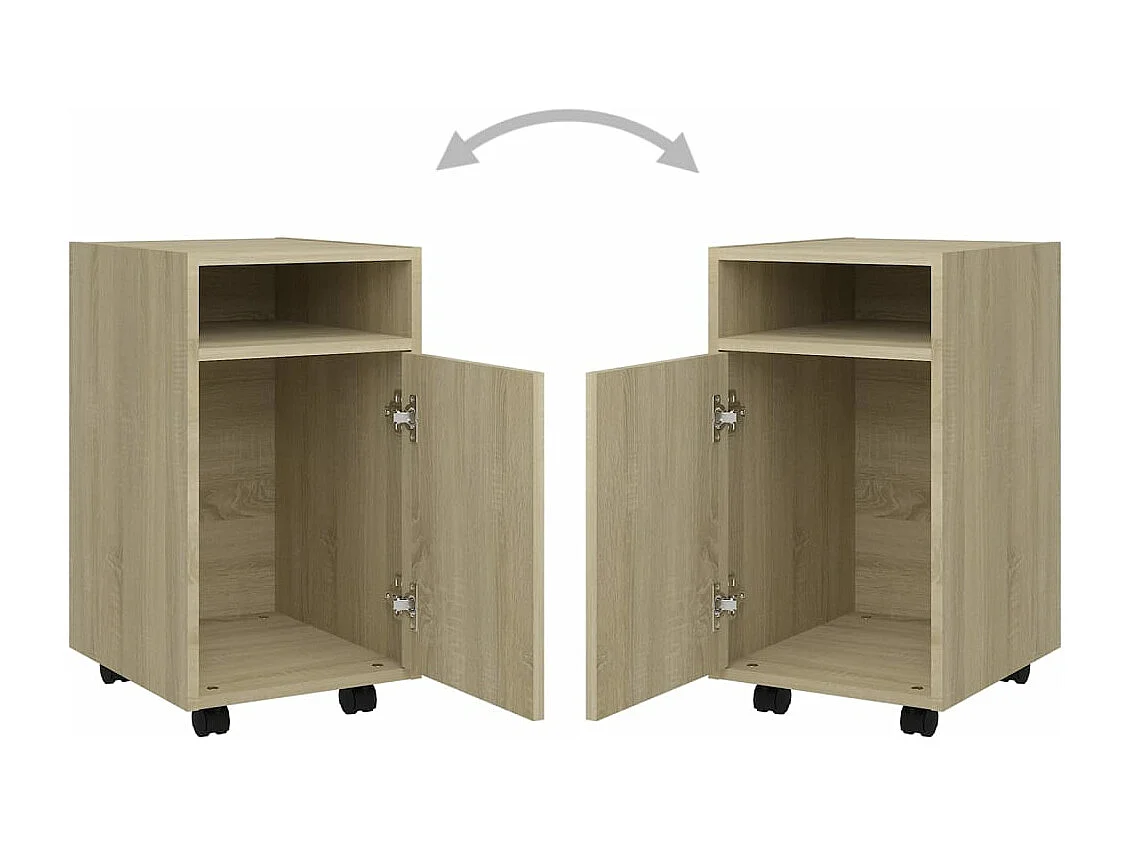 Beistellschrank mit Rollen Sonoma-Eiche 33x38x60 cm