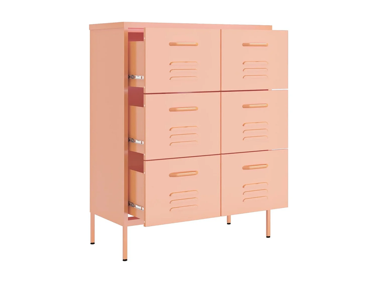 Armoire à tiroirs Rose 80x35x101,5 cm Acier