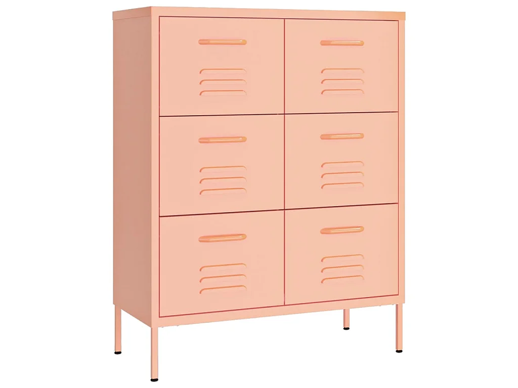 Armoire à tiroirs Rose 80x35x101,5 cm Acier