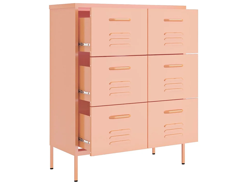 Armoire à tiroirs Rose 80x35x101,5 cm Acier
