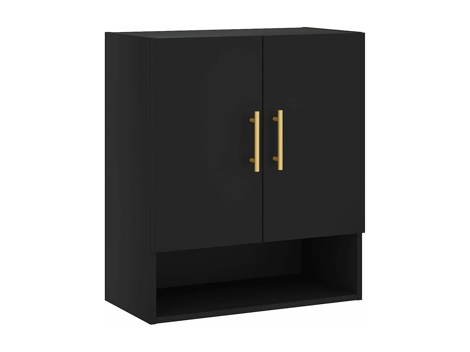 Armadietto a Muro Nero 60x31x70 cm in Legno Multistrato