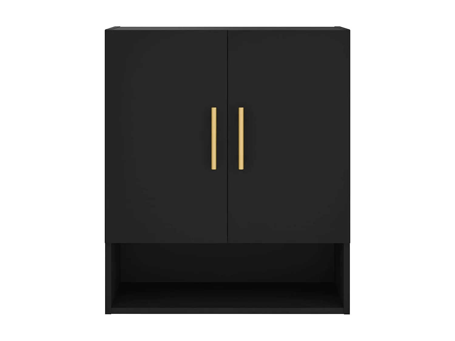 Armadietto a Muro Nero 60x31x70 cm in Legno Multistrato