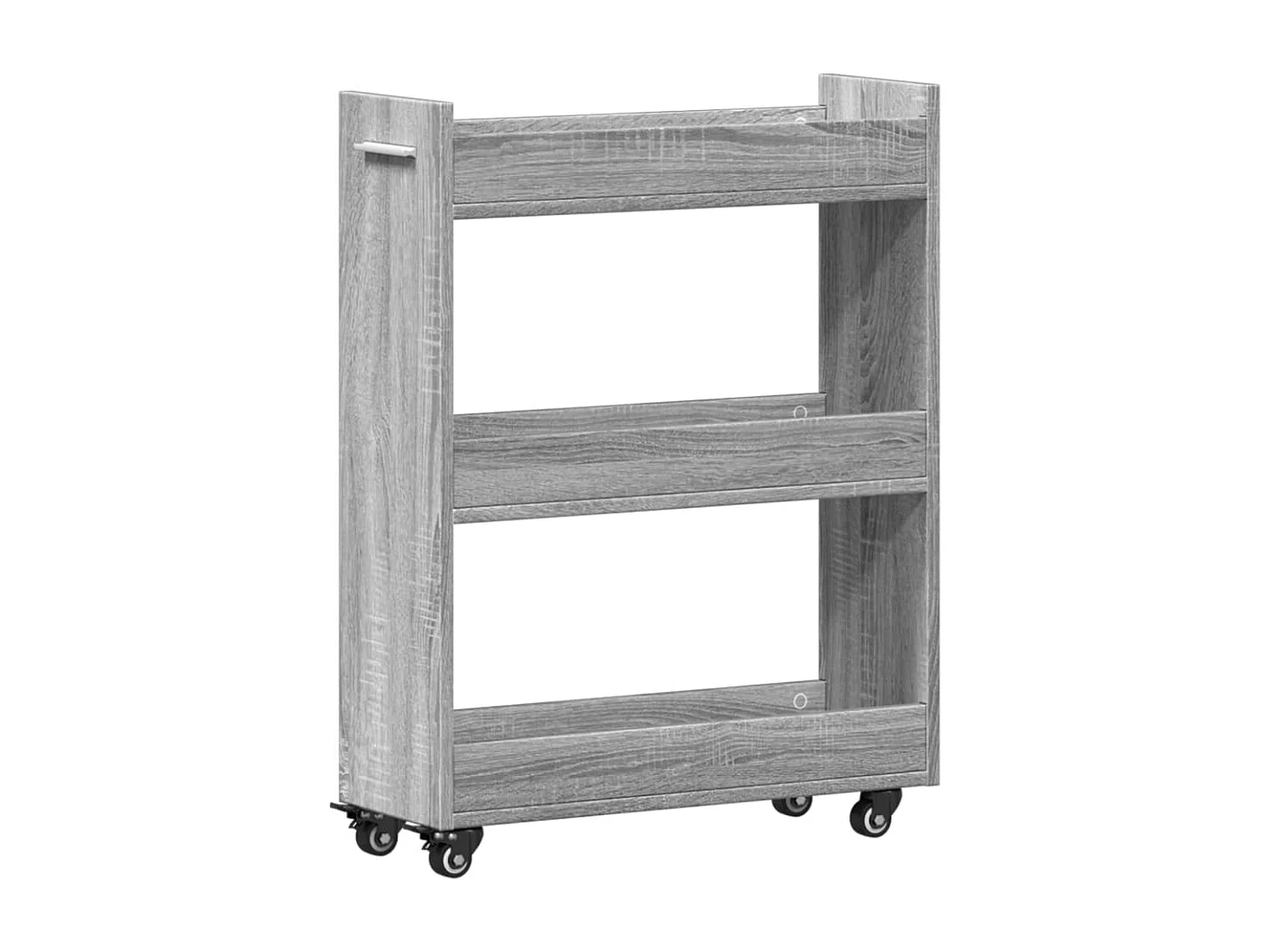 Kast met wieltjes 60x22x79 bewerkt hout grijs sonoma