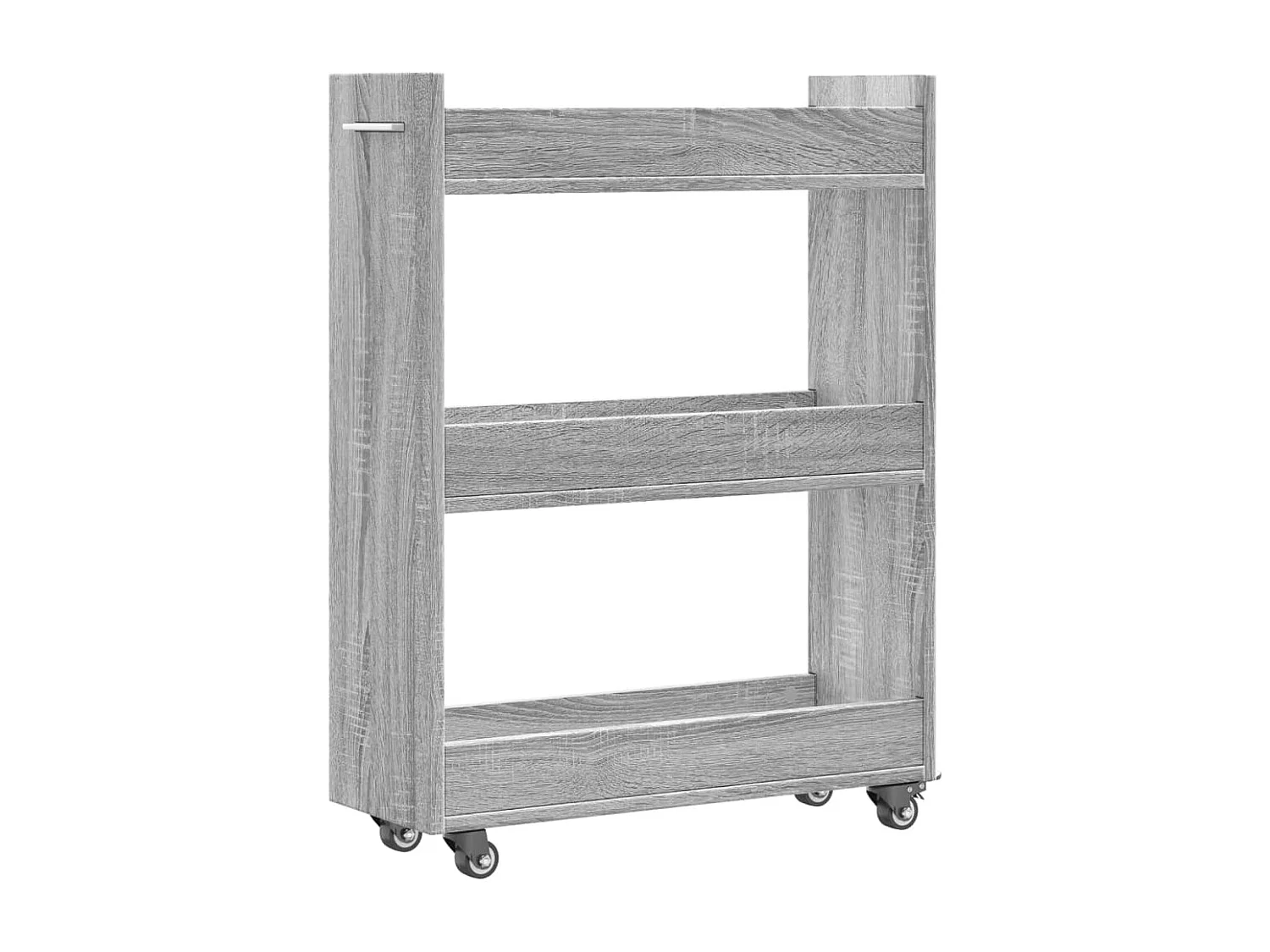 Kast met wieltjes 60x22x79 bewerkt hout grijs sonoma
