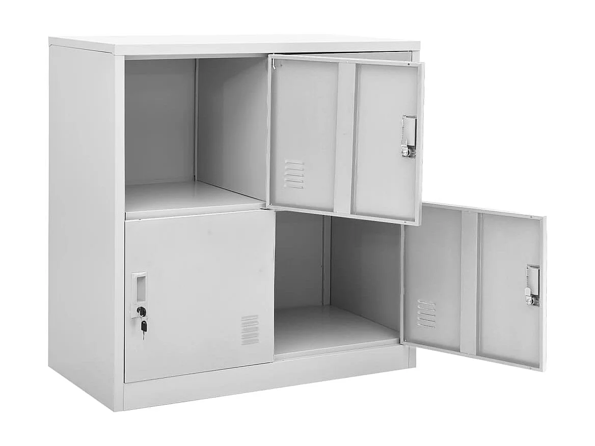 Armoire à casiers Gris clair 90x45x92,5 cm Acier