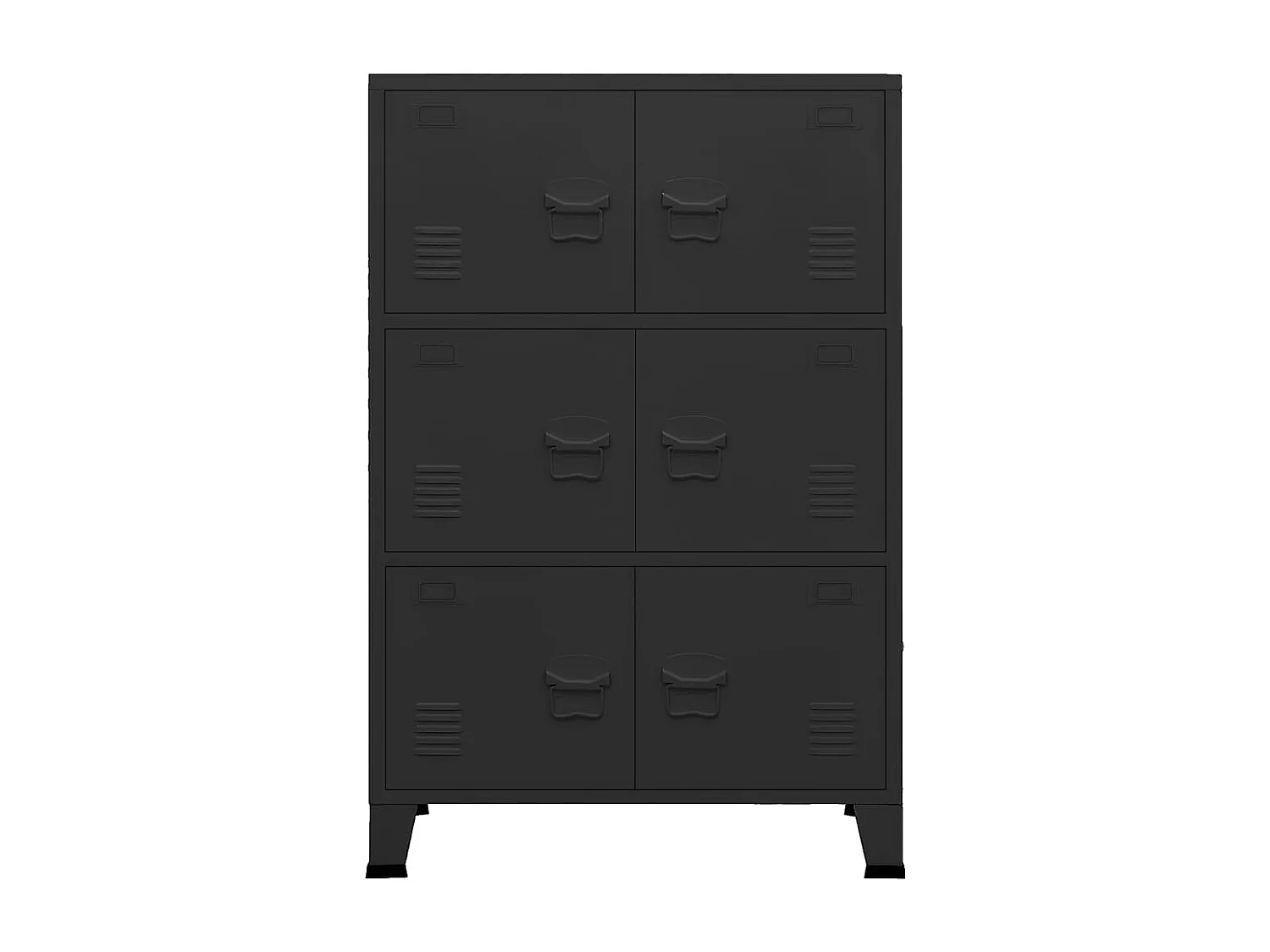 Coffre de rangement industriel Noir 75x40x115 cm Métal