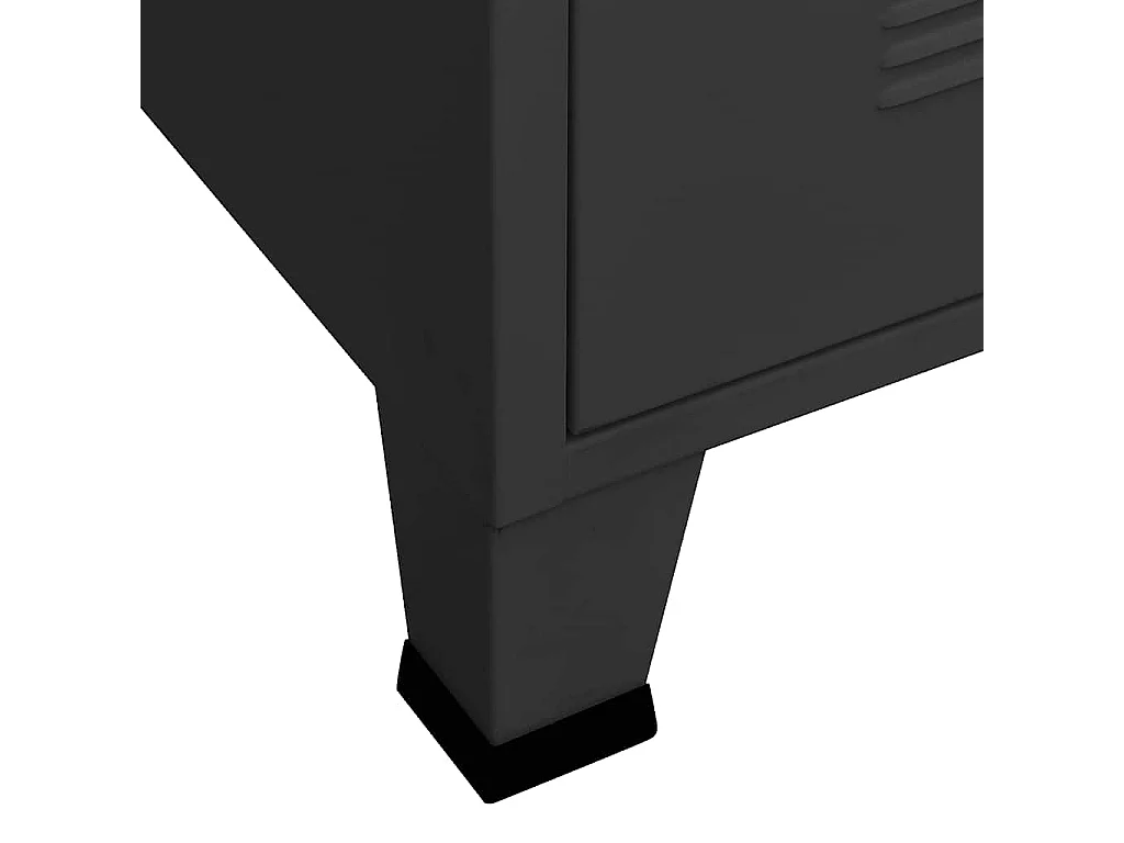 Coffre de rangement industriel Noir 75x40x115 cm Métal