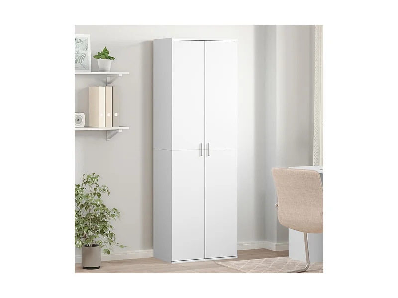 Hoge kast 60x35x180 cm bewerkt hout wit