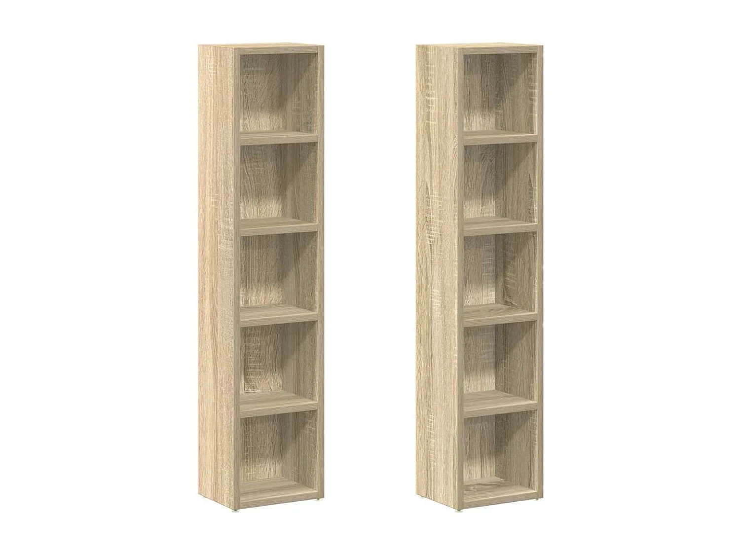 Armoires à CD 2 pcs Chêne sonoma 21x16x93,5 cm Aggloméré