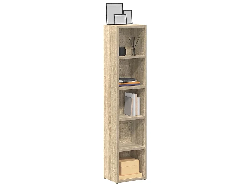 Armoires à CD 2 pcs Chêne sonoma 21x16x93,5 cm Aggloméré