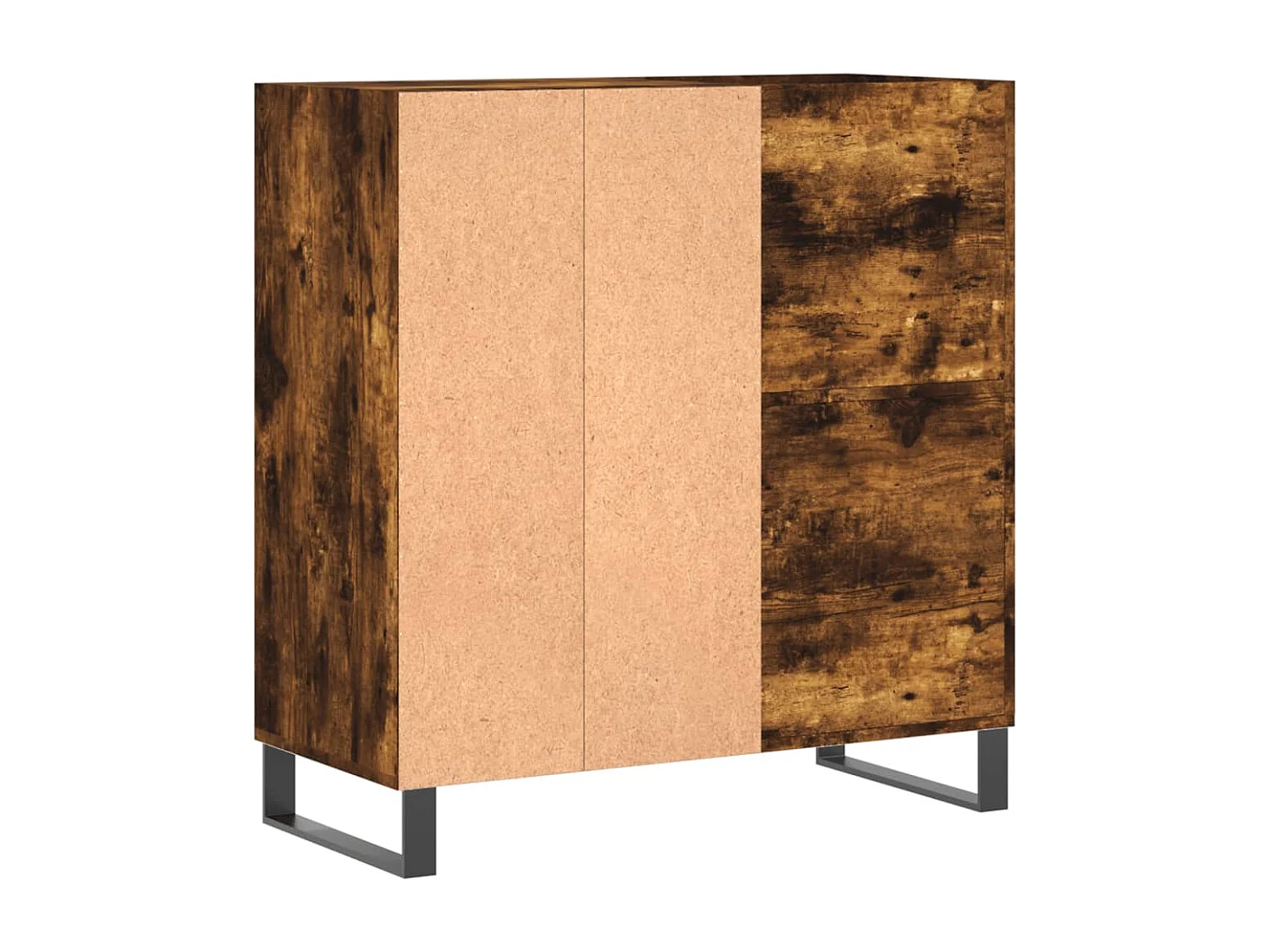 Platenkast 84,5x38x89 cm bewerkt hout gerookt eikenkleurig