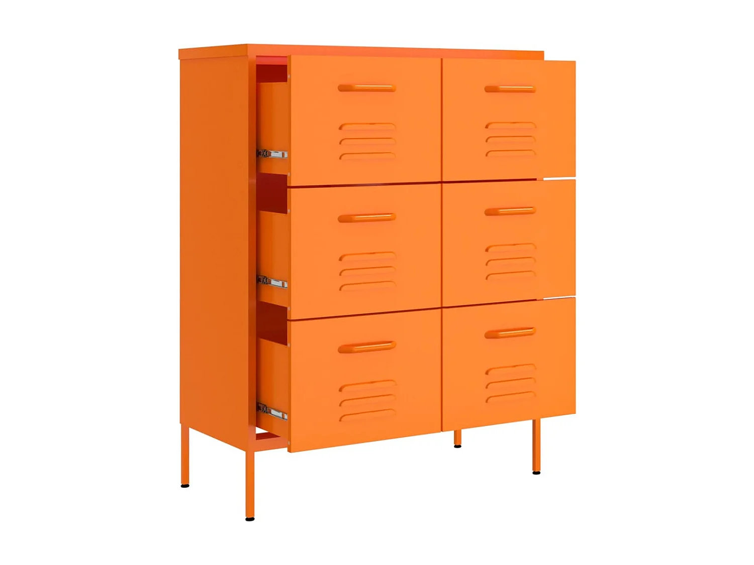 Armoire à tiroirs Orange 80x35x101,5 cm Acier