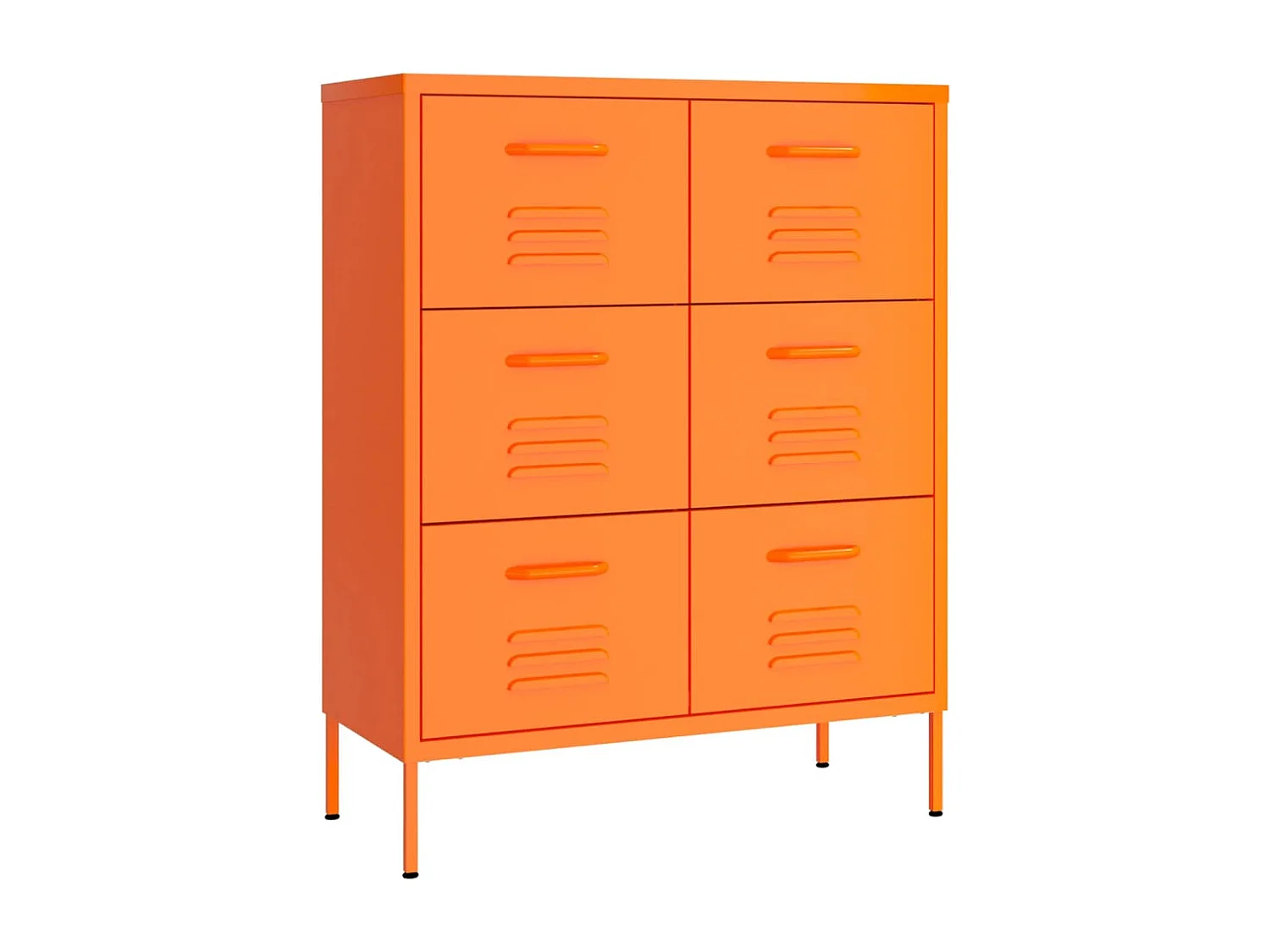 Armoire à tiroirs Orange 80x35x101,5 cm Acier