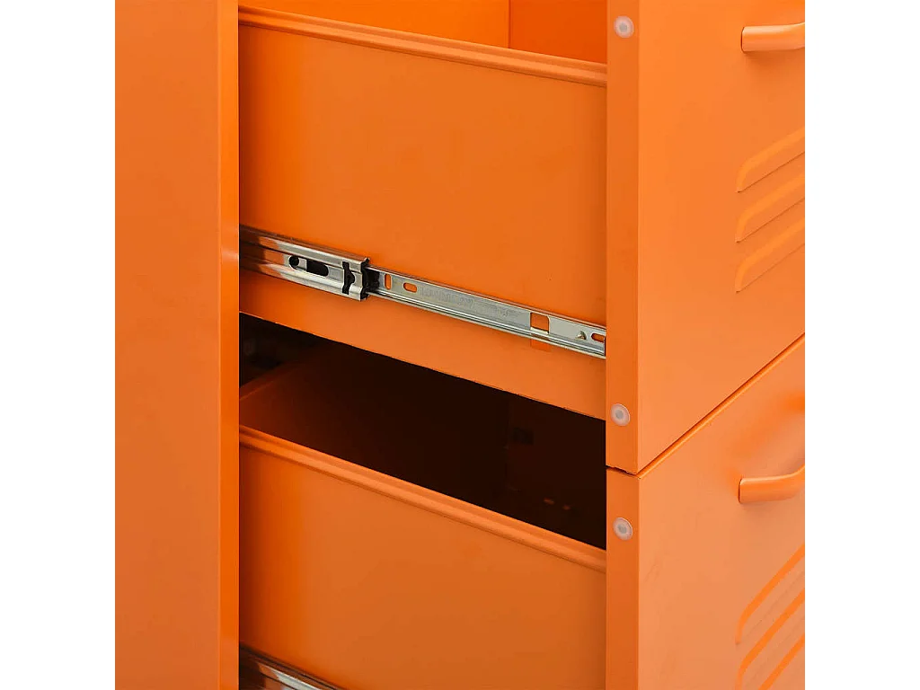 Cassettiera Arancione 80x35x101,5 cm in Acciaio