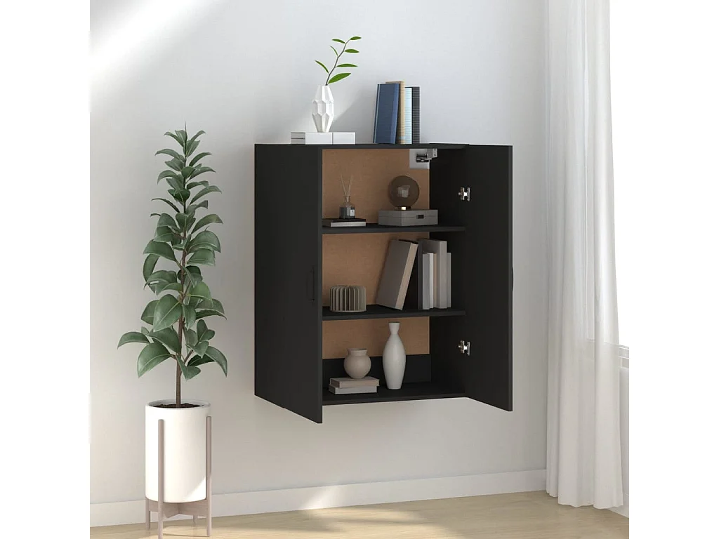 Armoire suspendue Noir 69,5x34x90 cm Bois d'ingénierie