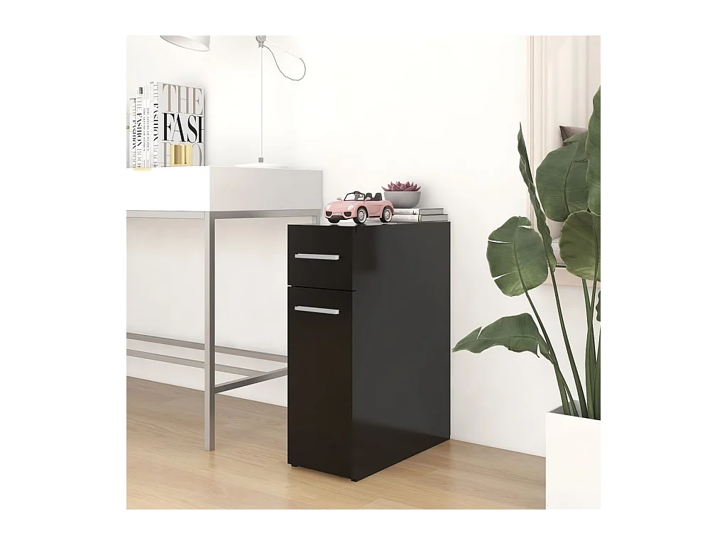 Armoire d'apothicaire Noir 20x45,5x60 cm Bois d’ingénierie