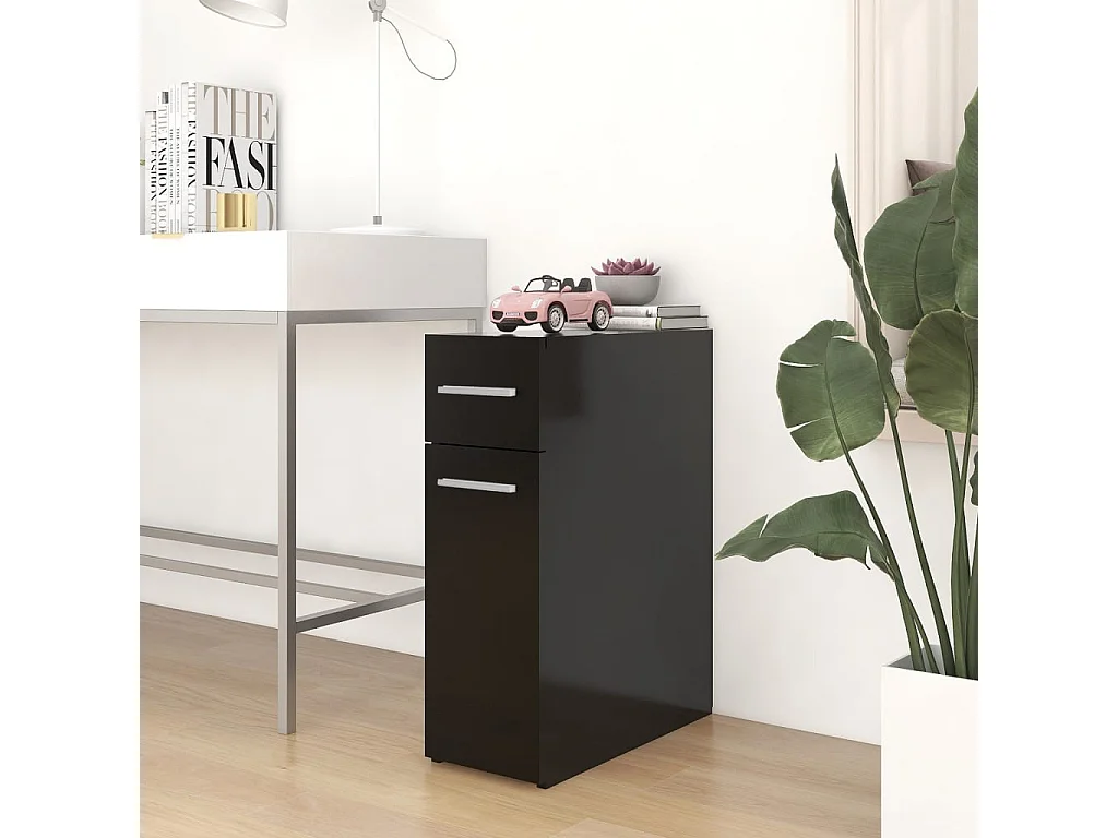Apothekerskast 20x45,5x60 cm bewerkt hout zwart