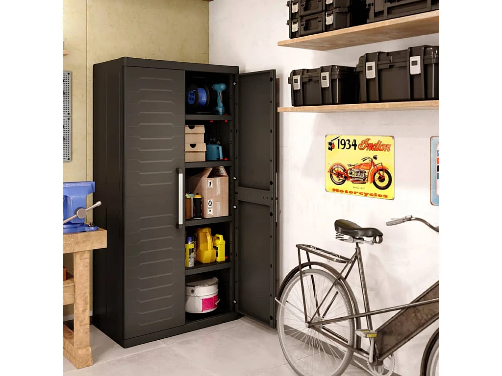 Keter Lagerschrank Detroit Hoch XL Schwarz