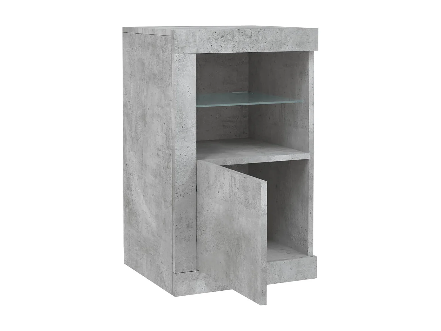 Armoires latérales et lumières LED 2 pcs gris béton