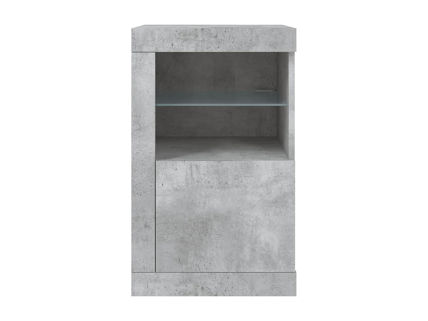 Armoires latérales et lumières LED 2 pcs gris béton