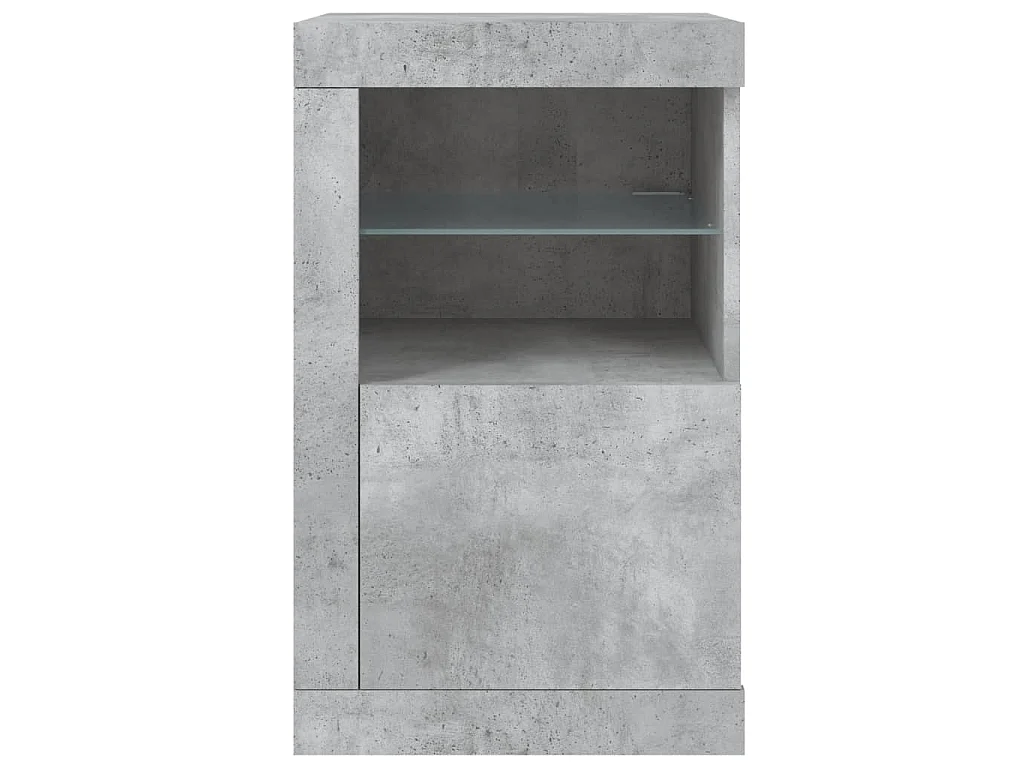 Armoires latérales et lumières LED 2 pcs gris béton