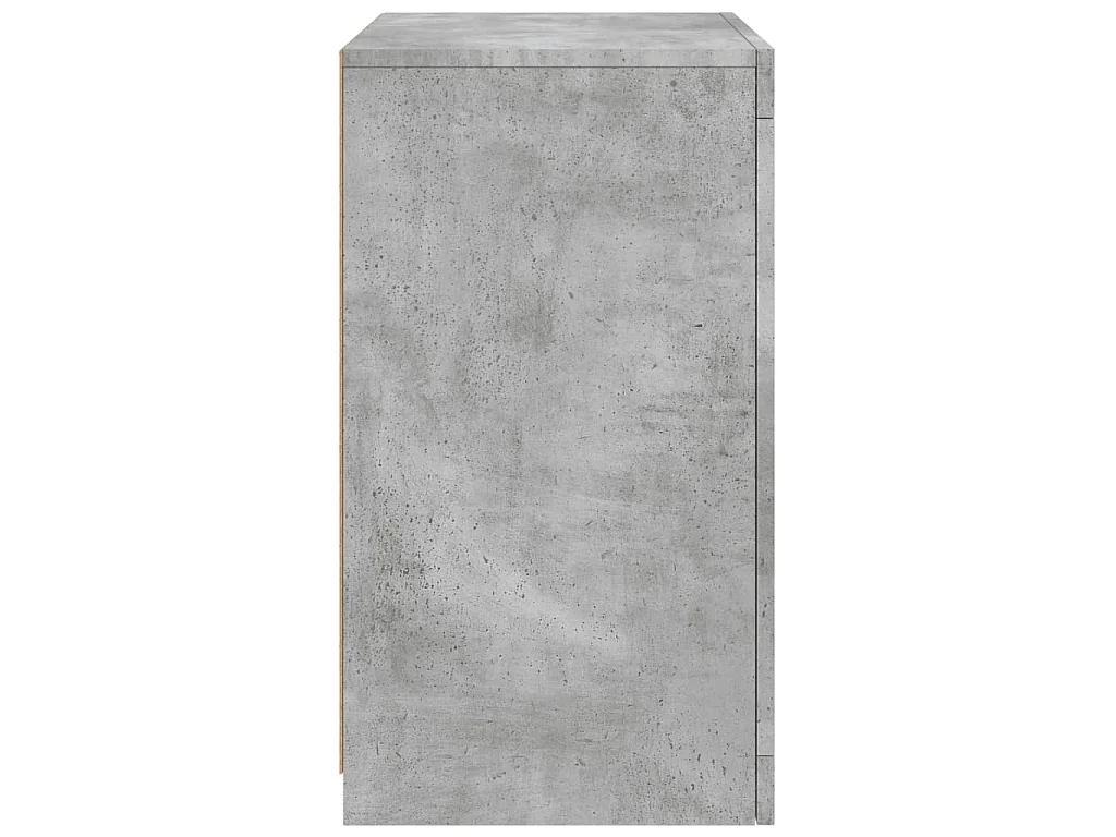 Armoires latérales et lumières LED 2 pcs gris béton