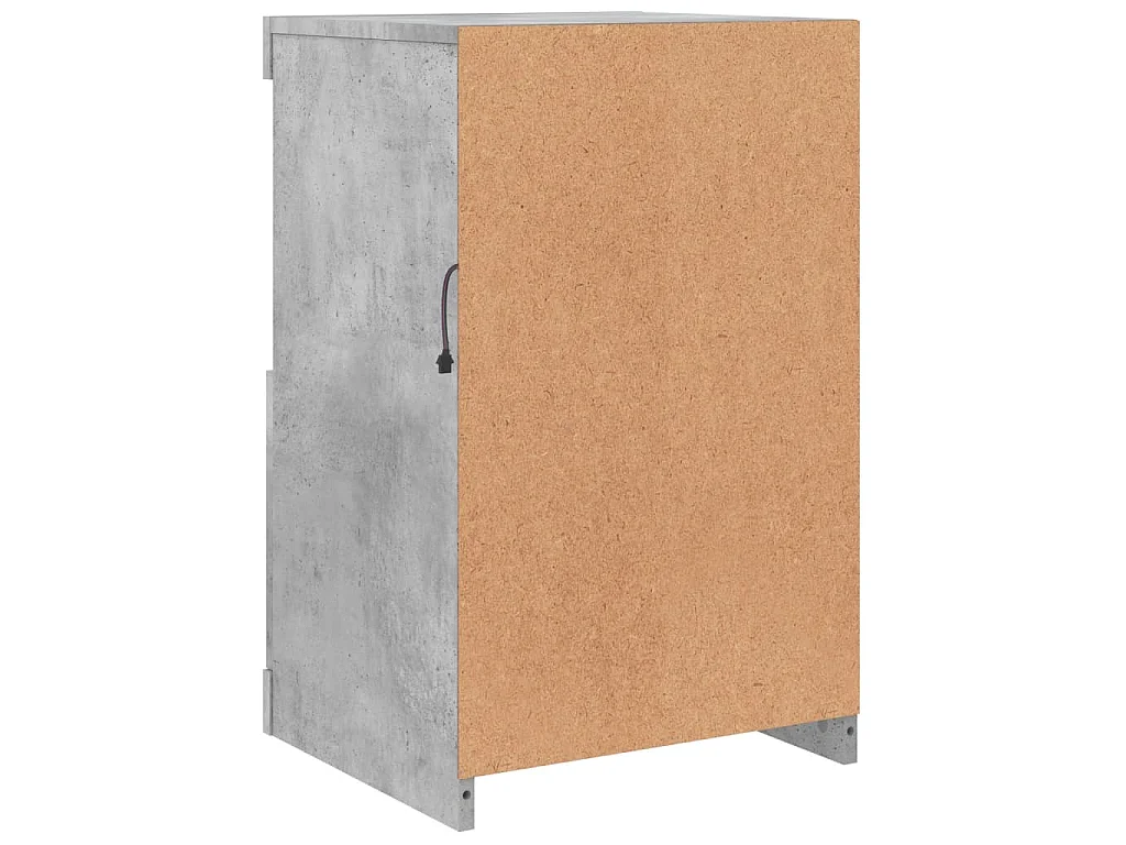 Armoires latérales et lumières LED 2 pcs gris béton