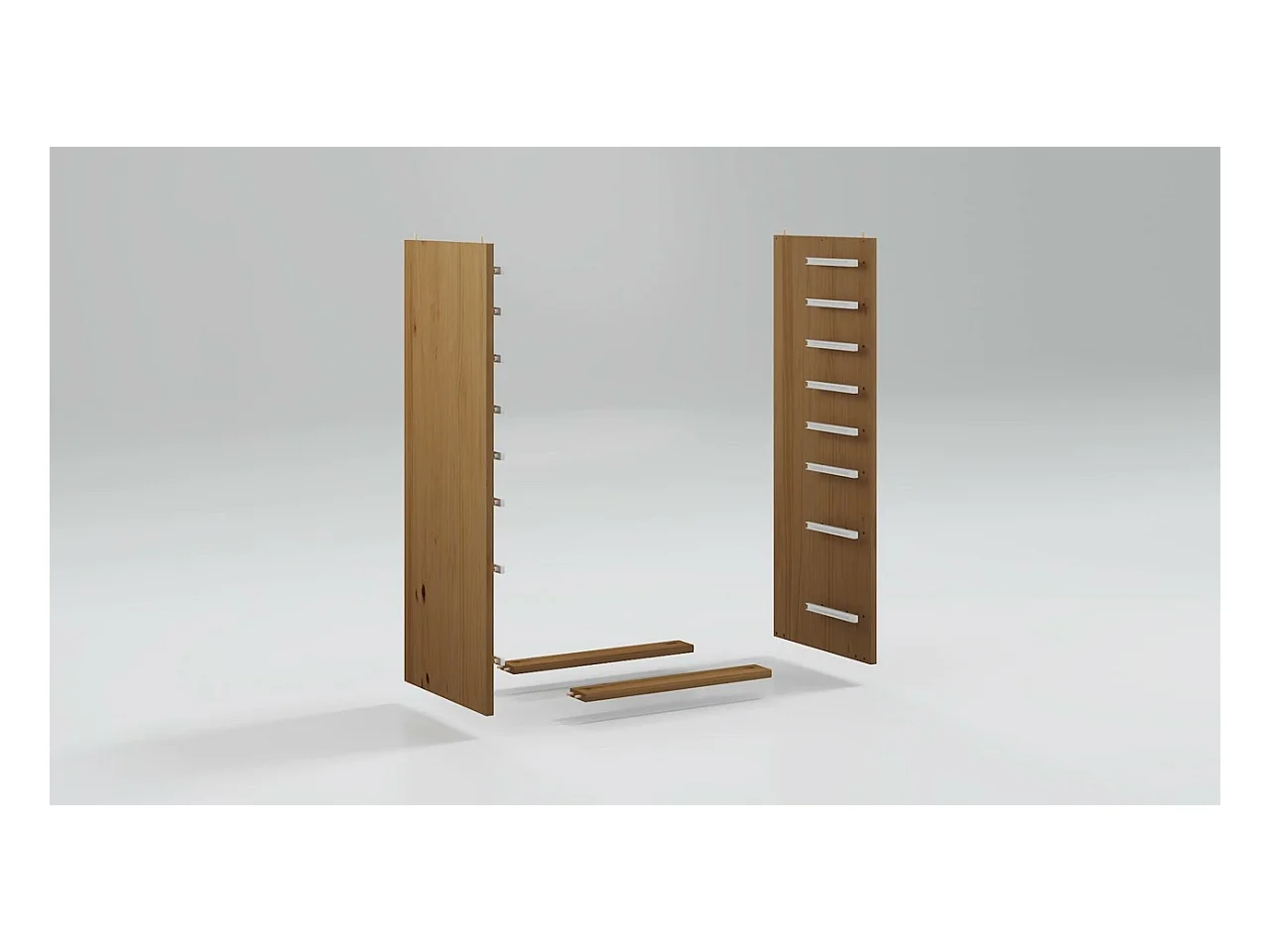 Ladekast MOSS verrijdbaar massief grenenhout grijs