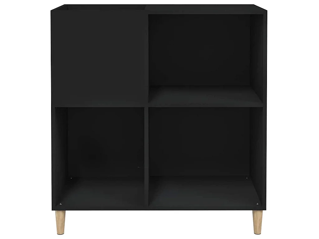 Armoire à disques noir 84,5x38x89 cm bois d'ingénierie