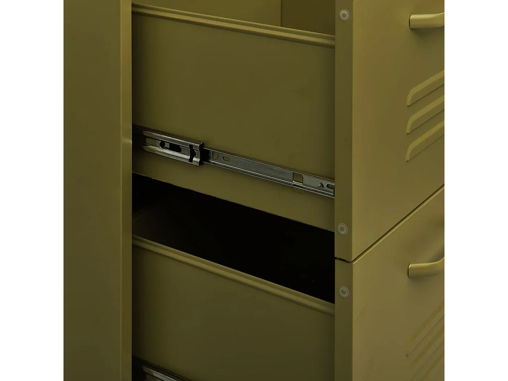 Armoire à tiroirs Vert olive 80x35x101,5 cm Acier