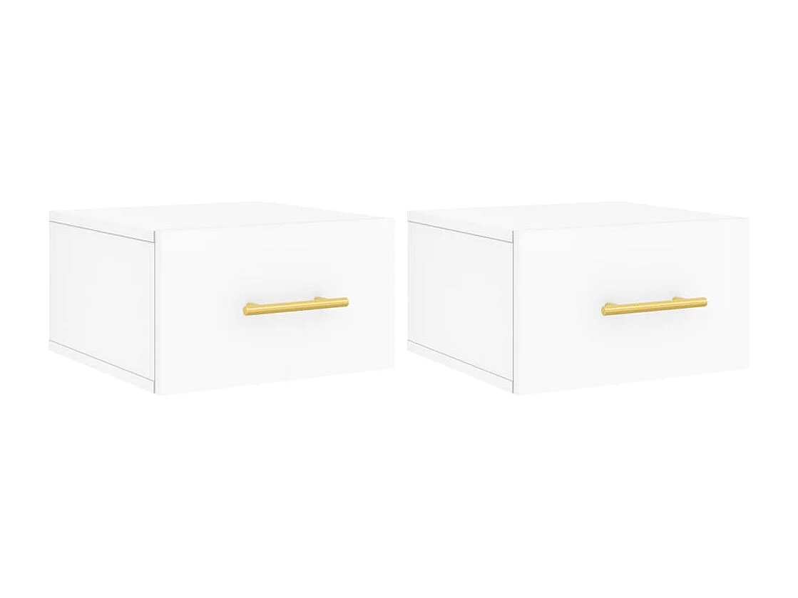 Nachtkastjes 2 st wandgemonteerd 35x35x20 cm wit