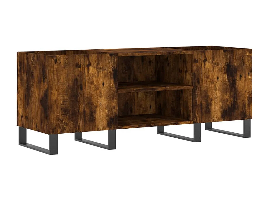 Mobile Porta Dischi Rovere Fumo 121x38x48 cm Legno Multistrato