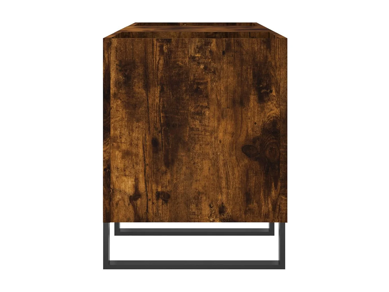 Mobile Porta Dischi Rovere Fumo 121x38x48 cm Legno Multistrato