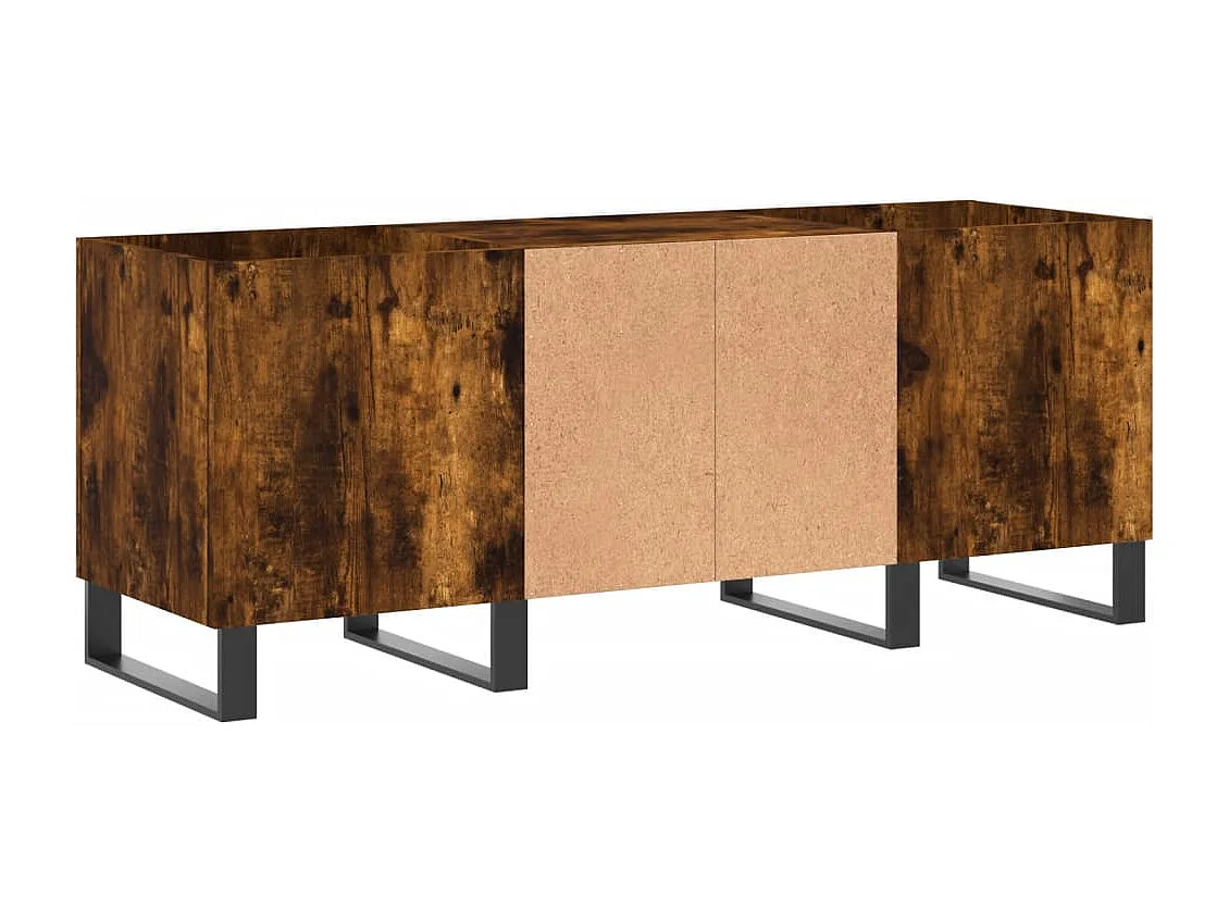 Mobile Porta Dischi Rovere Fumo 121x38x48 cm Legno Multistrato